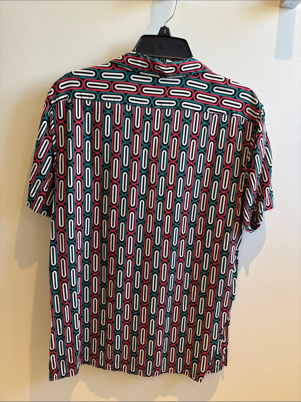 Men’s Express Short-Sleeve Geometric Button-Down Shirt - Picture 3 of 5